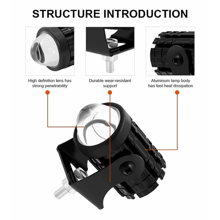 2 Pezzi Fari a LED Impermeabili IP67 per Moto Super Luminosi per ATV Motorbike