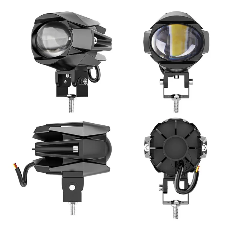 Luce anteriore LED luminosa per motocicletta Impermeabile Bianca+Gialla Faro per motocicletta