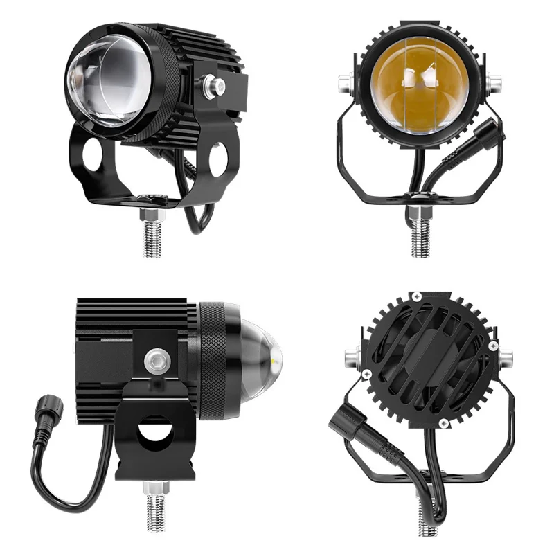 1 Pair / Set Motorcycle LED Headlight Waterproof Motorbike Internal Modified Spotlight with Fan