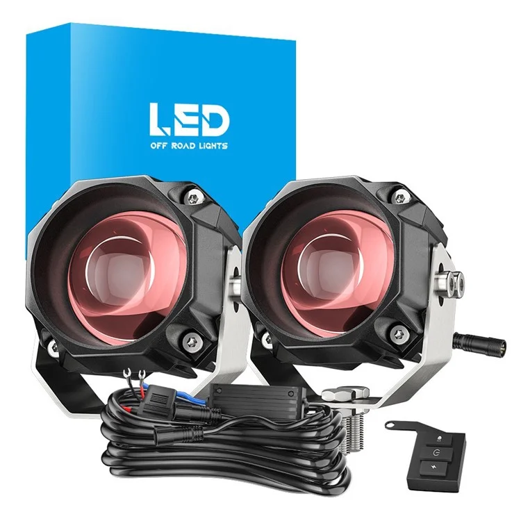 1 Pair / Set Motorcycle 5 Modes LED Headlight Motorbike External Modified Spotlight