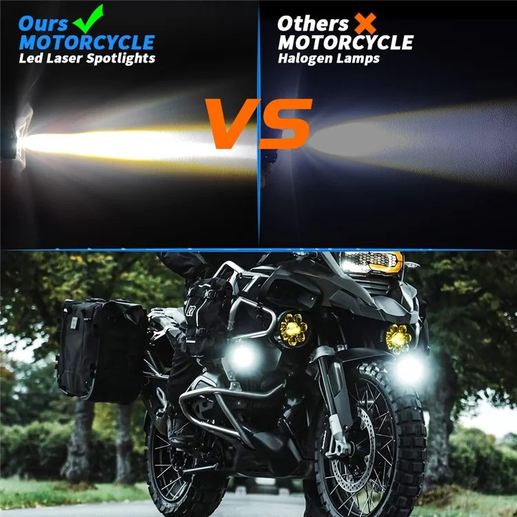 Phare à 3 LED pour voiture et moto, faisceau élevé et faible, ultra lumineux, étanche, projecteur de moto