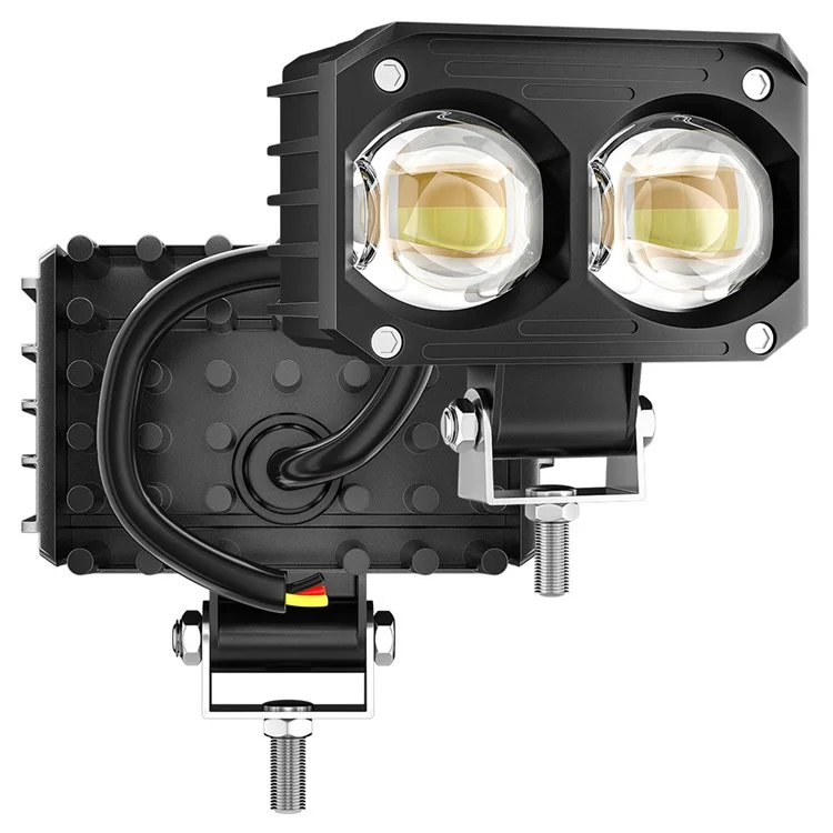Super Bright Motorcycle White+Yellow LED Headlight Motorbike External Modified Spotlight