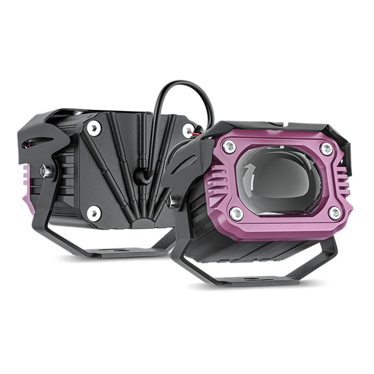 20W Projecteur Moto LED Clignotant Feu de Brouillard Blanc + Jaune Lampe Moto Modifiée Phare Additionnel