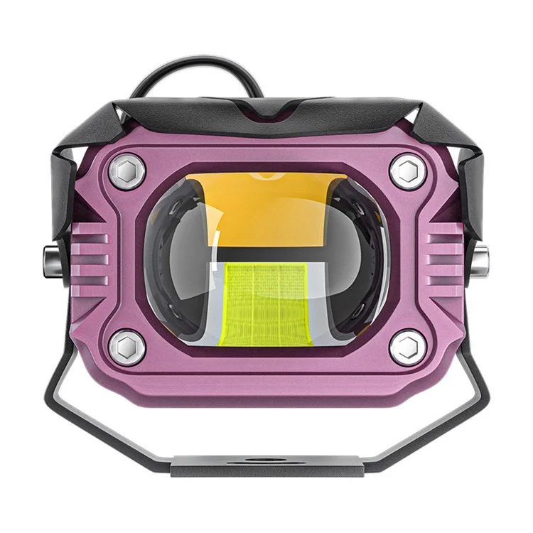 20W Projecteur Moto LED Clignotant Feu de Brouillard Blanc + Jaune Lampe Moto Modifiée Phare Additionnel
