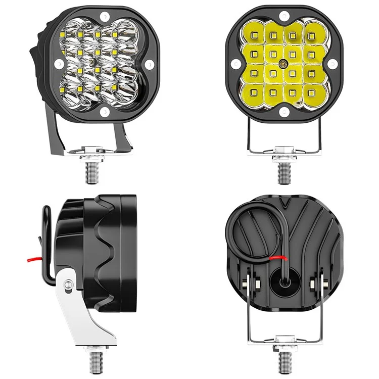 3-inch 48W 16-LED Car Truck Forklift Spotlight Square Waterproof Engineering Vehicle Headlight - White Light