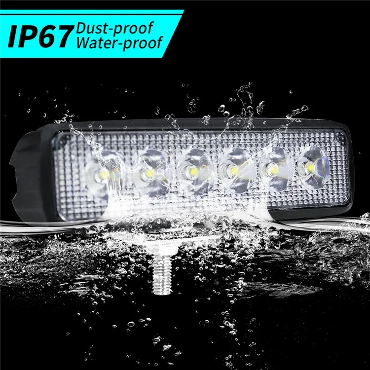 18W Autoanzeige SUV Offroad 6LED Scheinwerfer Wasserdicht Fahrzeug Super Bright Bar Lampe