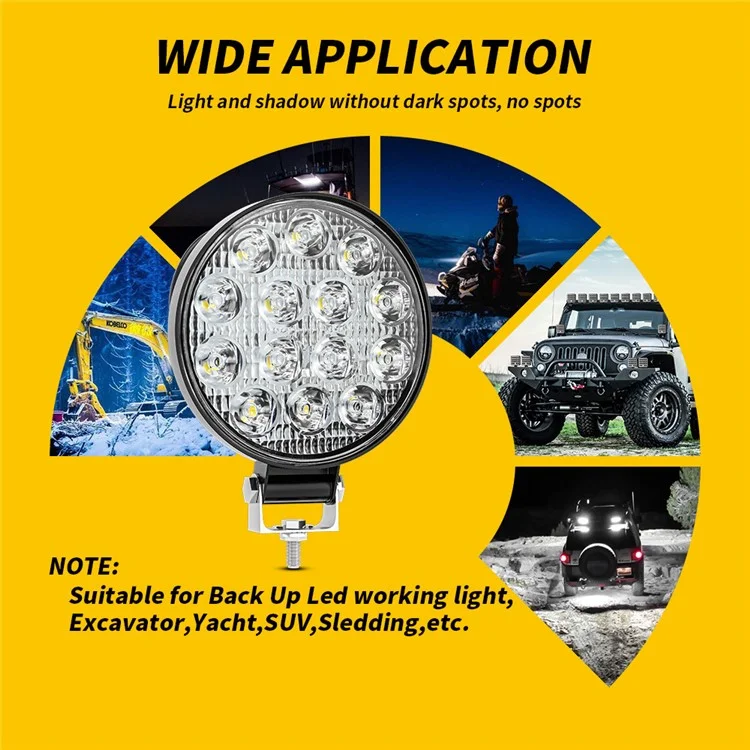 14LED 42W Auto SUV Offroad Rundscheinwerfer Wasserdicht Fahrzeug Extrem Helle Scheinwerfer
