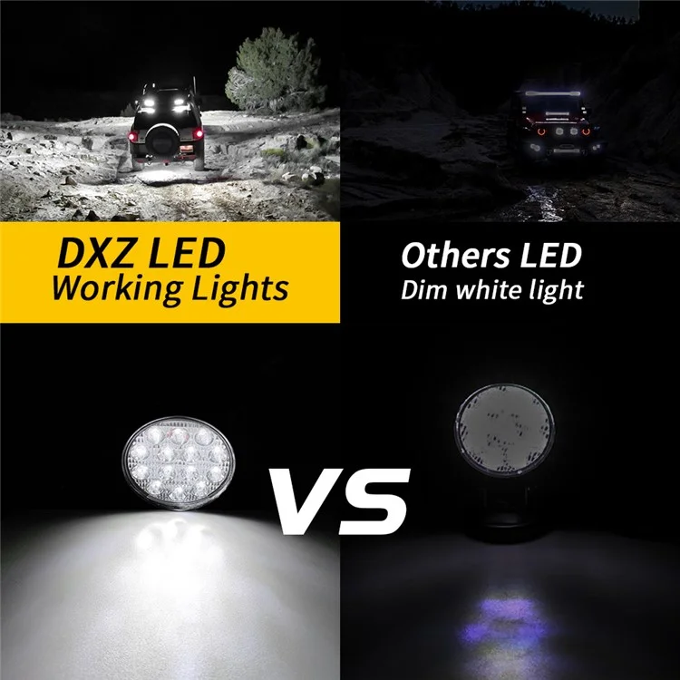 14LED 42W Auto SUV Offroad Rundscheinwerfer Wasserdicht Fahrzeug Extrem Helle Scheinwerfer