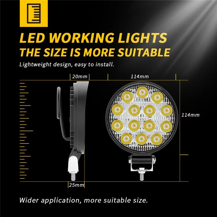 14LED 42W Auto SUV Offroad Rundscheinwerfer Wasserdicht Fahrzeug Extrem Helle Scheinwerfer
