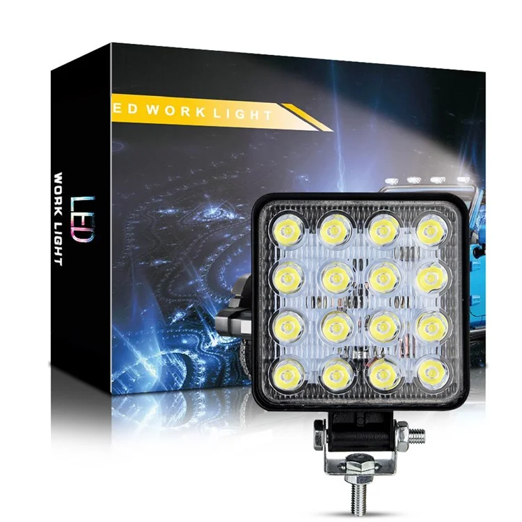 Proiettore da 16 LED 48W per auto, SUV e fuoristrada, luce di lavoro impermeabile per veicoli