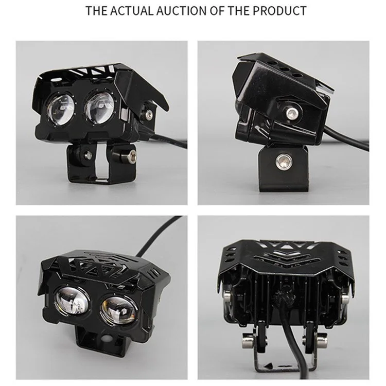 Faro LED blanco+amarillo para modificación de motocicleta W65 Motorcycle Waterproof Motorbike Headlight