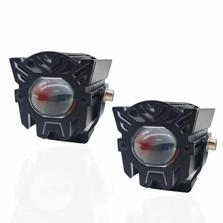JPV74 Waterproof 12-48V Motorcycle Spotlight Red and Blue Strobe Lamp for Motorbike