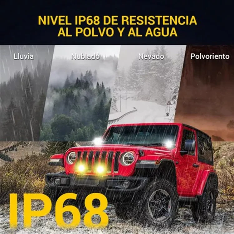 4 in 1 IP68 Waterproof LED Headlight for Motorcycle Strobe Lamp with Remote Control