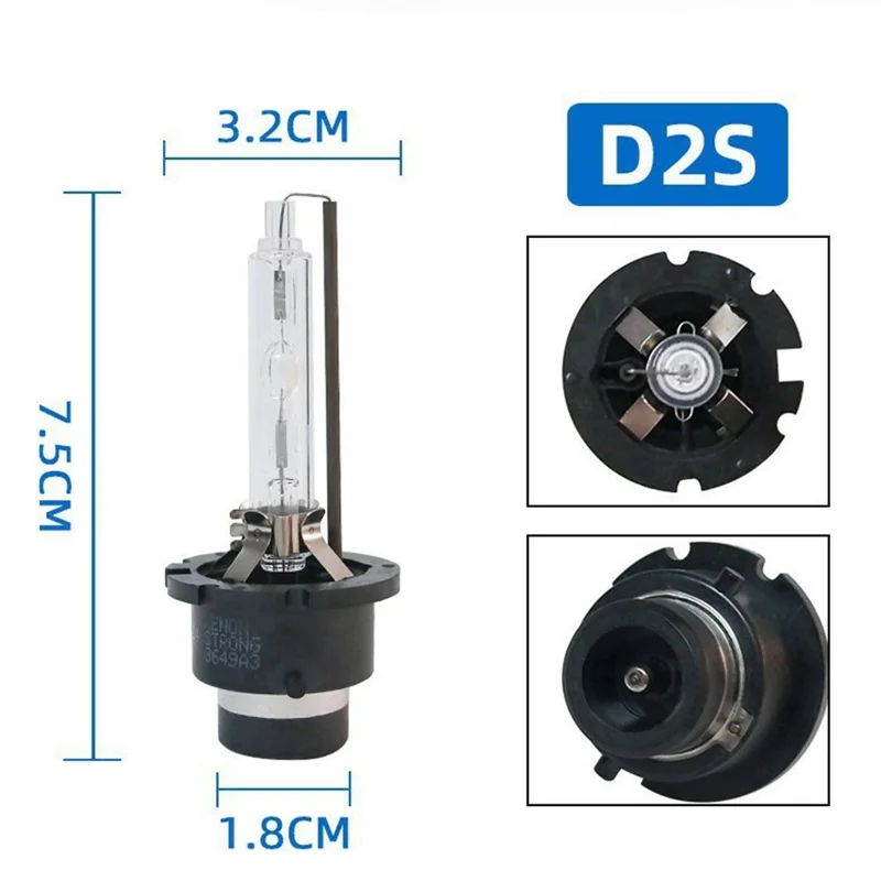 2Pcs D2S Car Headlight 6000K High Brightness IP68 Waterproof Xenon Bulb HID Lamp