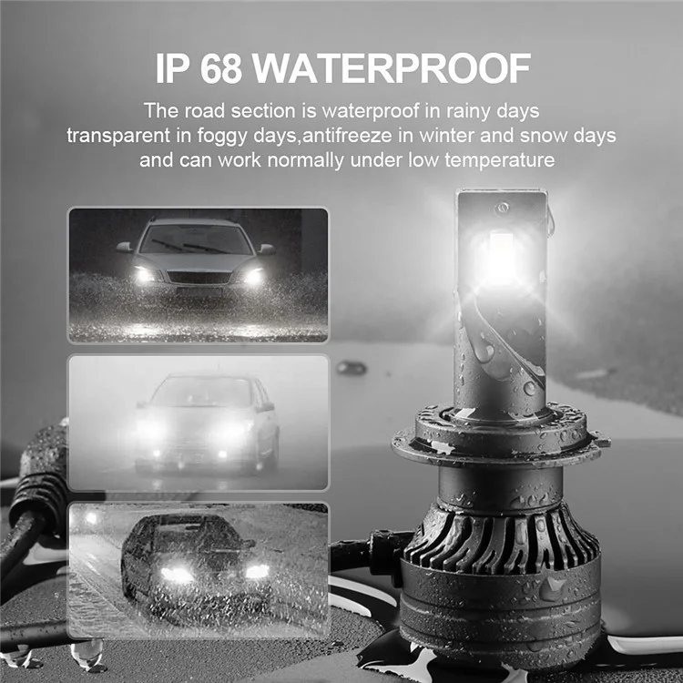 FV7 2 fari a LED da 120 W 6000 K con fascio alto e basso impermeabili Lampada per guida anteriore auto - H7