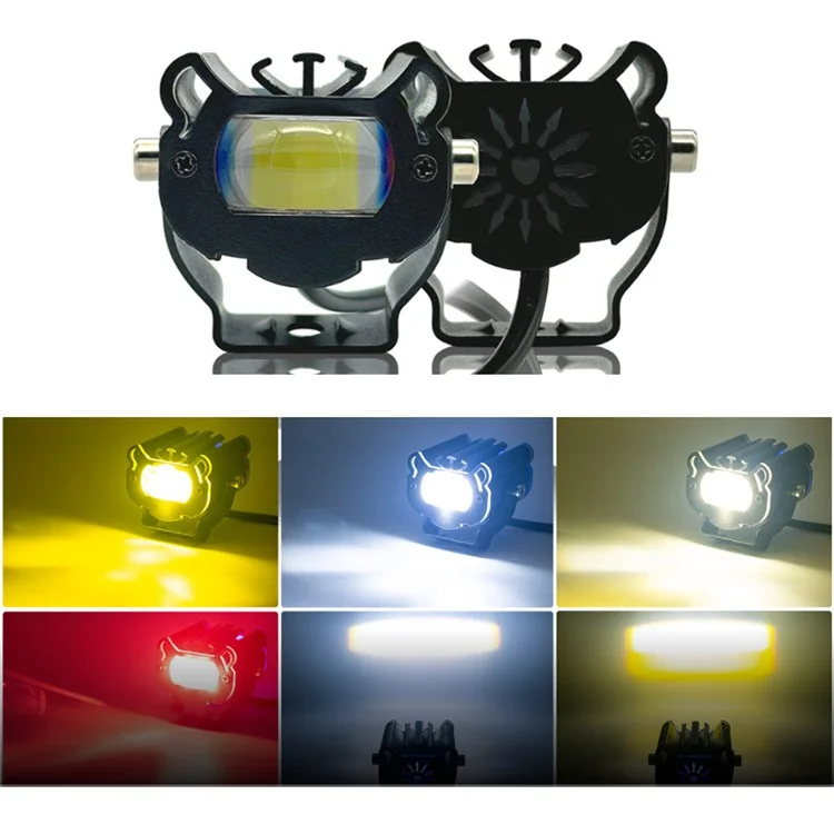 12 - 48V Motorcycle Spotlight Waterproof Aluminum Shell Red Blue Strobe Headlight