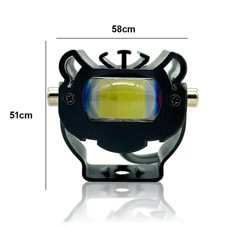 12 - 48V Motorcycle Spotlight Waterproof Aluminum Shell Red Blue Strobe Headlight