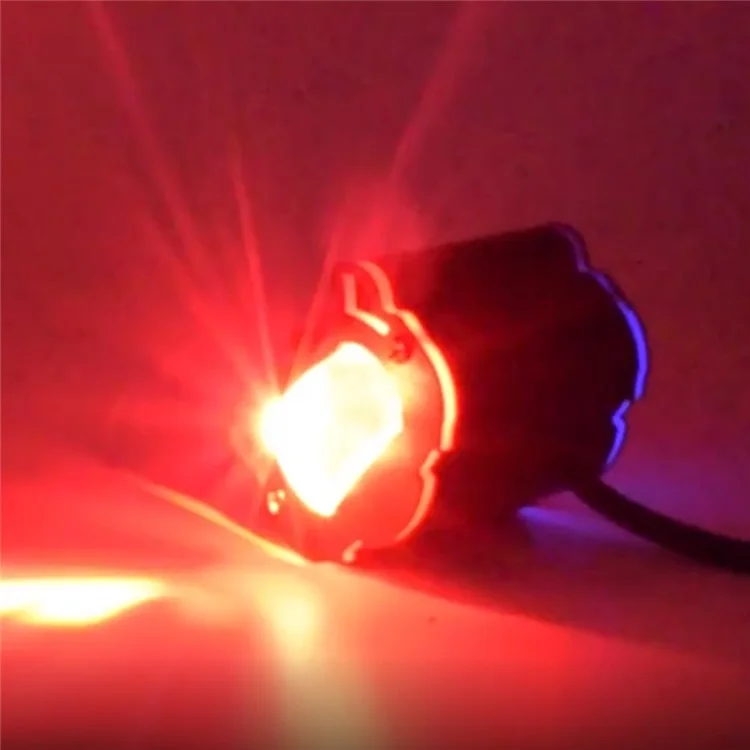 12 - 48V Motorcycle Spotlight Waterproof Aluminum Shell Red Blue Strobe Headlight