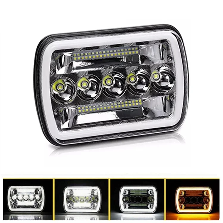 45W 5.59 x 7.8 inch Square LED Headlight Yellow White Dual Color for 6 x 7 inch Truck Light