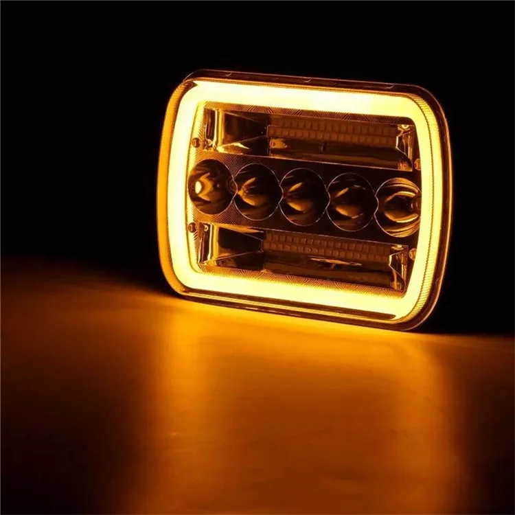 45W 5.59 x 7.8 inch Square LED Headlight Yellow White Dual Color for 6 x 7 inch Truck Light