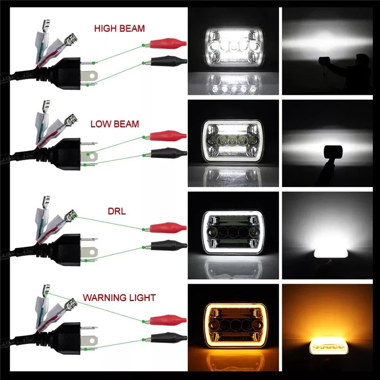 45W 5.59 x 7.8 inch Square LED Headlight Yellow White Dual Color for 6 x 7 inch Truck Light