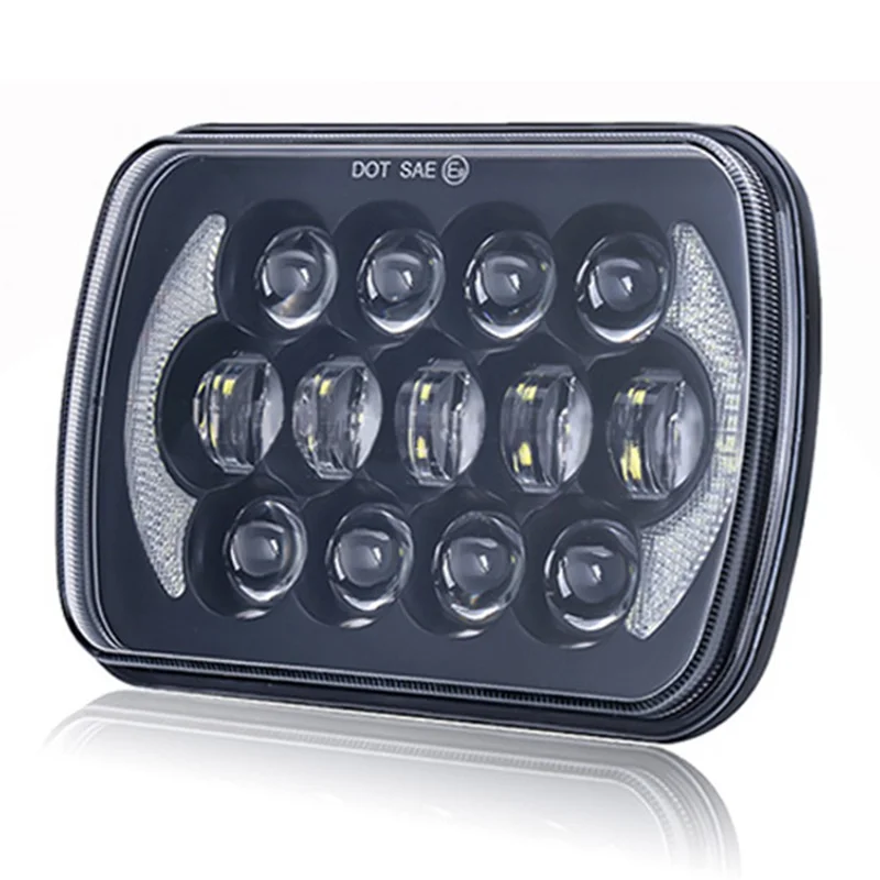 105W hochleistungs-IP67-wasserdichte Hoch-/Abblendscheinwerfer mit quadratischem LED-Licht für Fahrzeuge der Größe 5x7 und 6x7 Zoll.