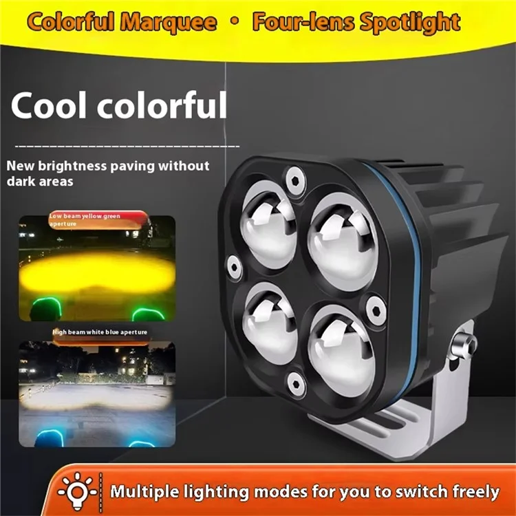 MOFOX 3 Inch LED Auxiliary Light Waterproof 30W High Power Motorcycle ATV Lamp - G2 / with Marquee Light