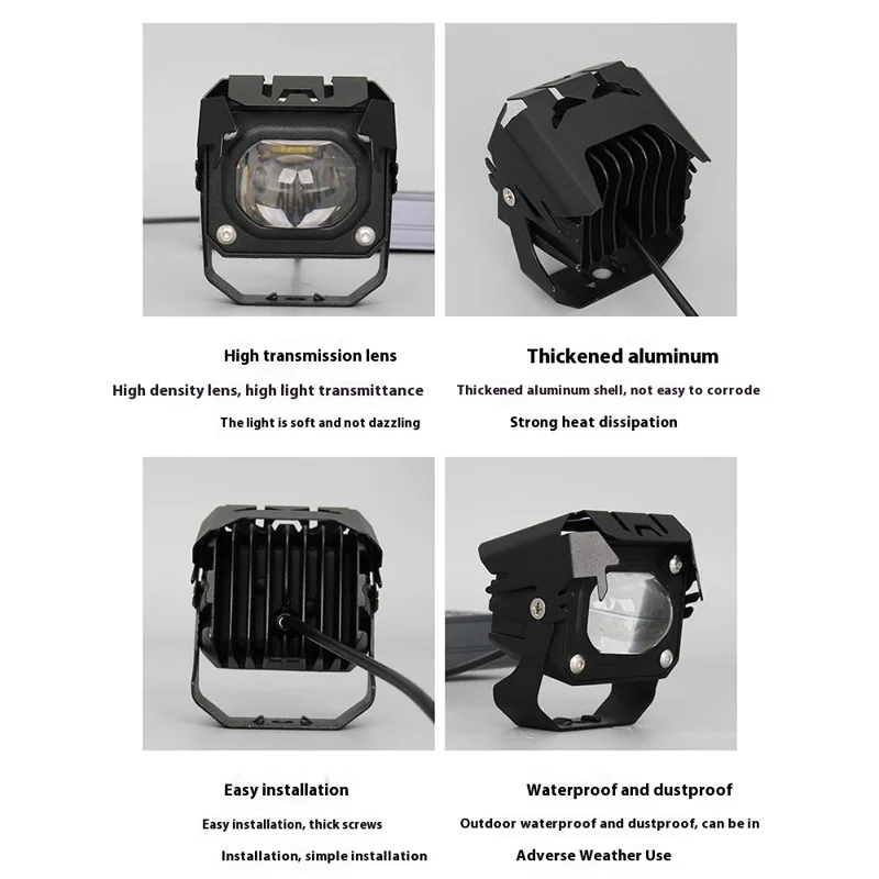 MOFOX Motorcycle LED Headlight High Brightness Single Eye High Low Beam Electric Bike Lamp