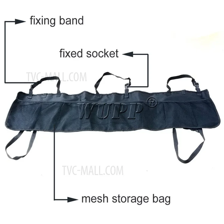 WUPP CS-486A1 Car Rear Seat Back Organizer Auto Trunk Net Mesh Cargo Storage Bag Pocket Cover Stowing Tidying Bag