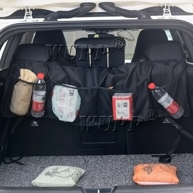 WUPP CS-486A1 Car Rear Seat Back Organizer Auto Trunk Net Mesh Cargo Storage Bag Pocket Cover Stowing Tidying Bag