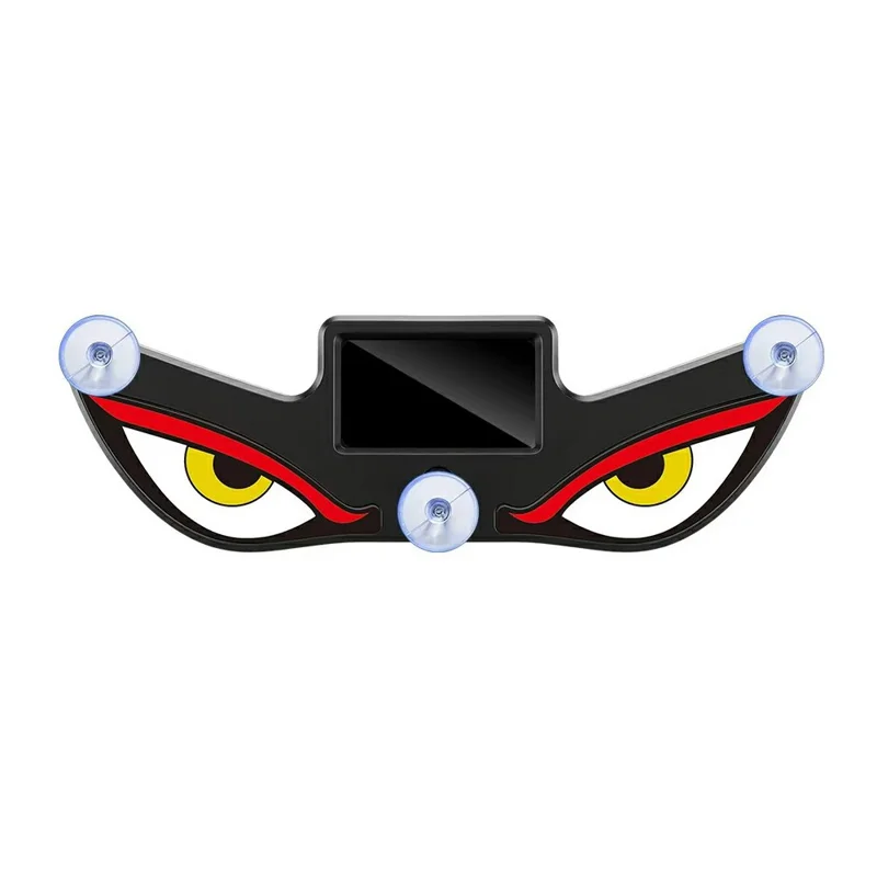 Lámpara LED de Advertencia para Coche con Diseño de Ojos de Diablo, Luz de Ambiente con Energía Solar y Ventosas para Parabrisas - Rojo+Amarillo+Blanco