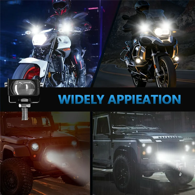 S29 IP67 Waterproof 5 Modes Motorcycle LED Spotlight Red DRL Blue Car Warning Light - Black