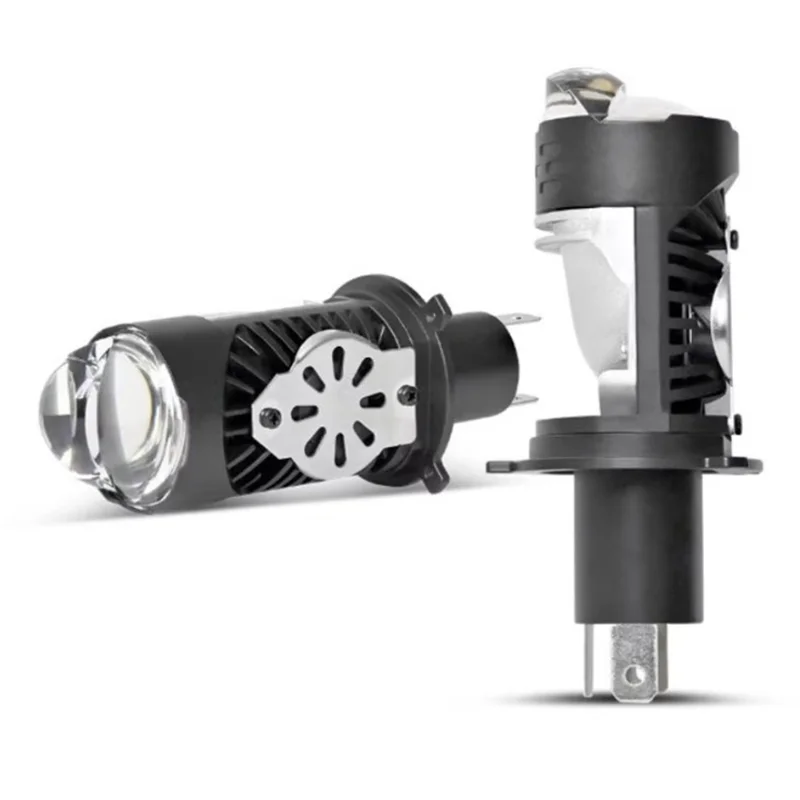 H4 LED Projector Headlight 12-60V 20W IP68 Waterproof High Low Beam Motorcycle Fog Lamp