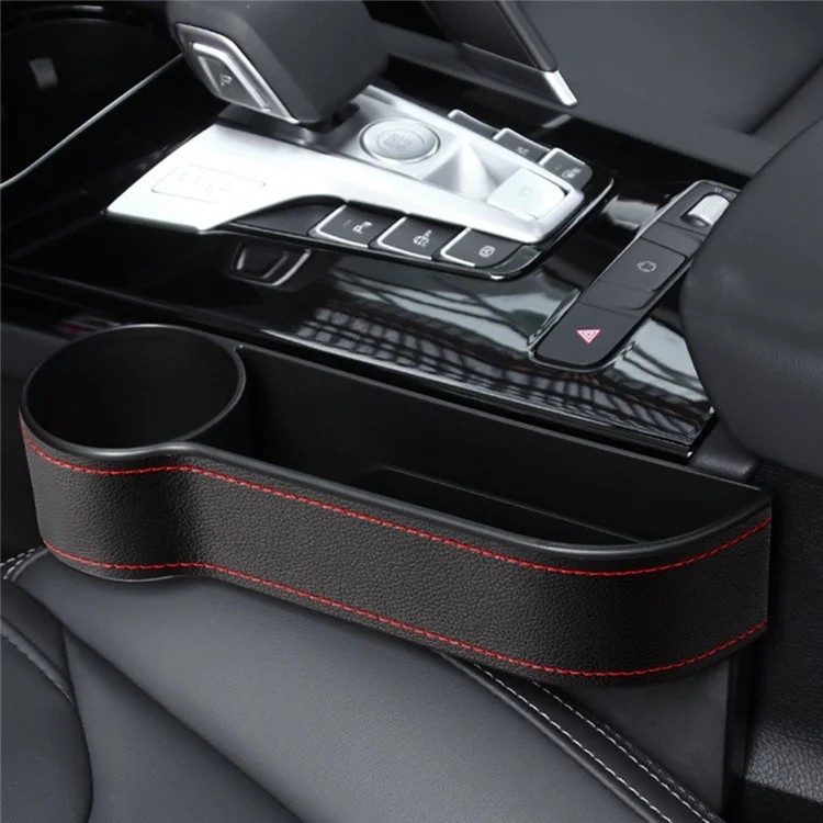 HY-C16 Multifunctional Auto Seat Gap Storage Box Car Cup Holder Seat Organizer - Driver Side/Black