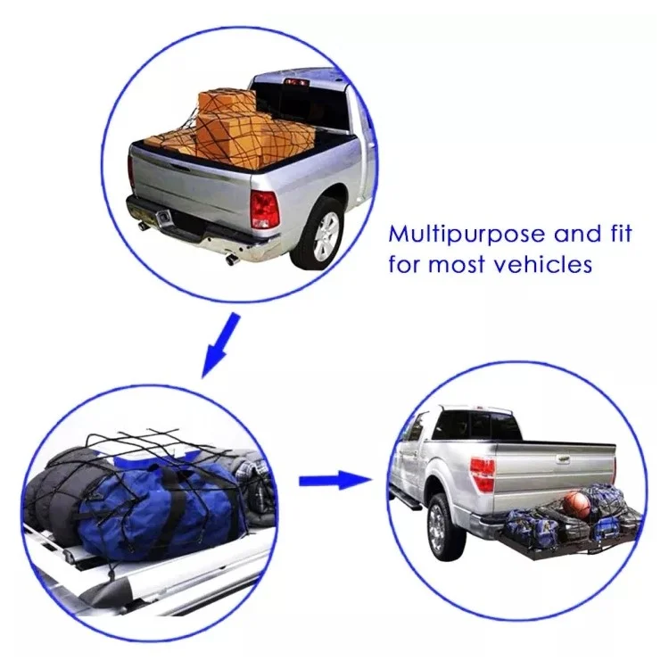 Net di Carico Pesante in Lattice Per Pick -up Fori Per Mesh Per Auto Rete Per Tetto a Letti Per Camion 120cmx90cm 88 Griglie Organizzatore Cargo Rete Con Ganci