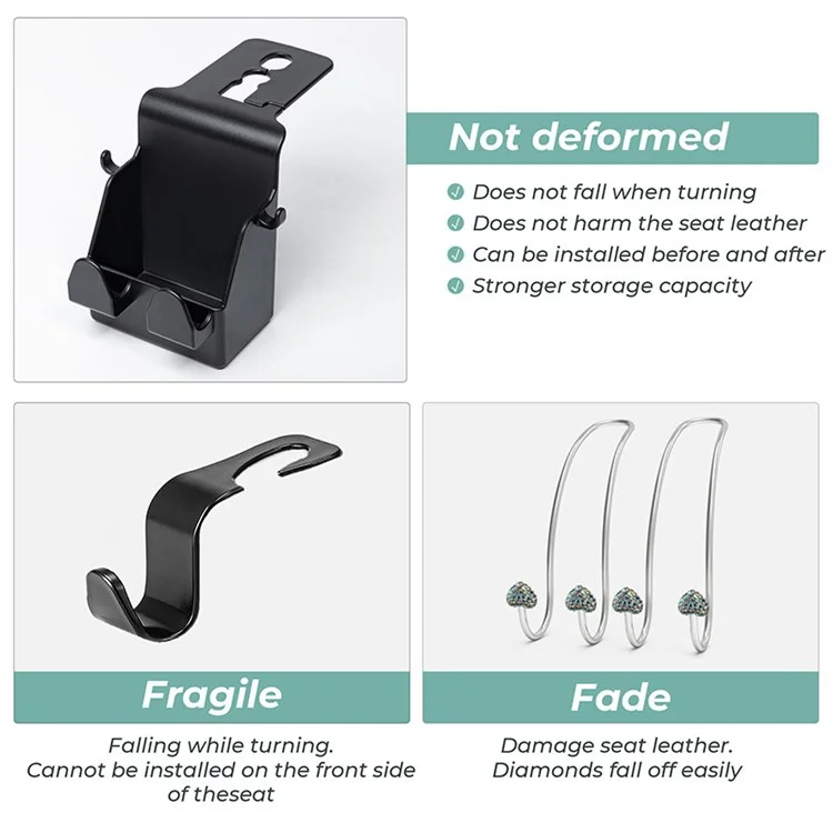 MRLAN LT-889 2 in 1 Car Seat Back Hanger Hooks Storage Box Organizer Mobile Phone Purse Hanging Holder