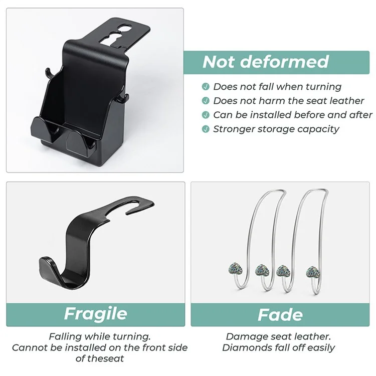 MRLAN LT-889 2 in 1 Seggiolino Per Auto Ganci Per Ganci Per la Scatola di Stoccaggio Organizzatore Per Telefono Cellulare