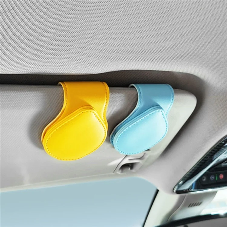 Portable Sunglasses Holder Bill Holder Clip Card Storage Accessories for Car Visor - Yellow