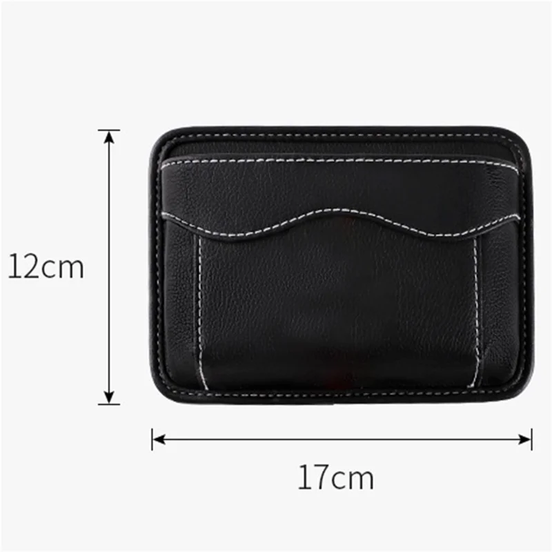 Car Dashboard Adhesive Storage Bag PU Leather Seat Seam Phone Sundries Holder Organizer - Star