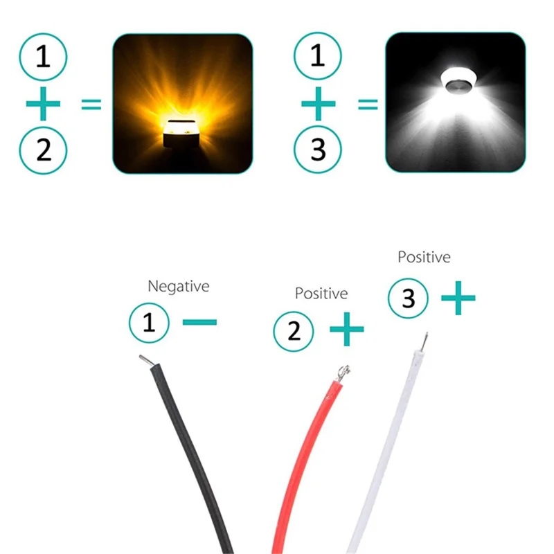 K06 1 Pair Motorcycle Handlebar End Lights Motorcycle Turn Signal Light Grip Bar Plugs - White+Blue