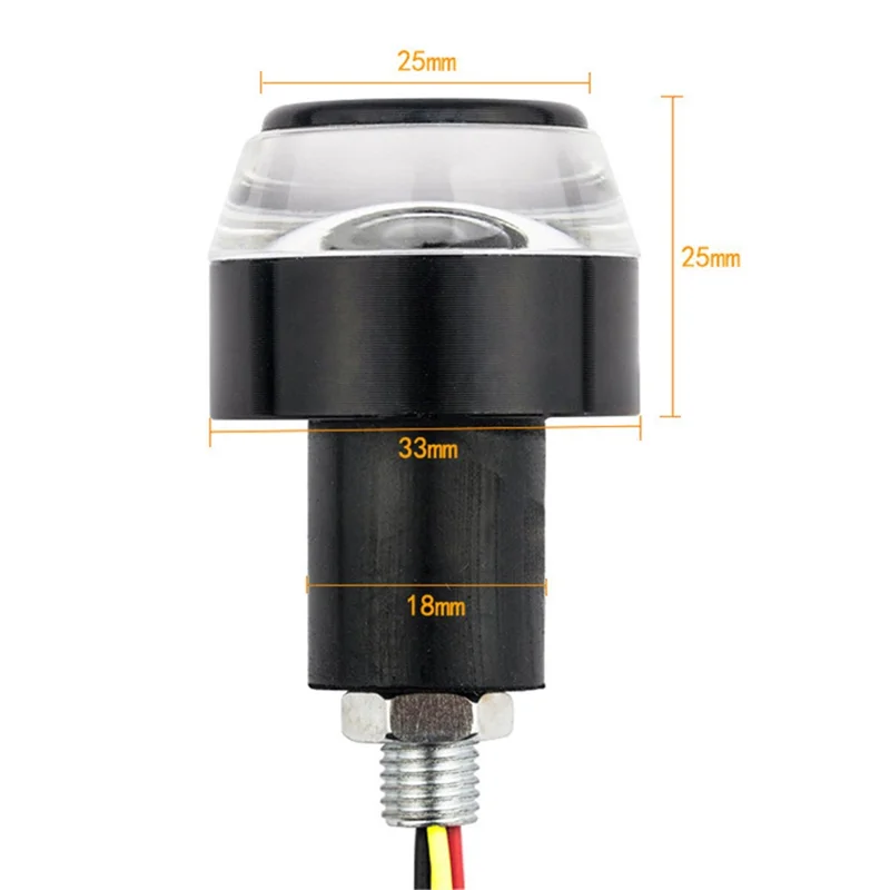 K06 1 Pair Motorcycle Handlebar End Lights Motorcycle Turn Signal Light Grip Bar Plugs - White+Blue