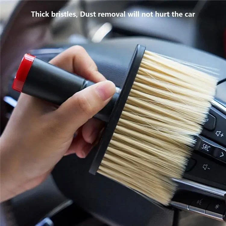 Brosse de nettoyage intérieur de voiture 9770 Air Outlet Dashboard Detailing Sweeping Soft Bristles Dust Remover - Noir+Jaune