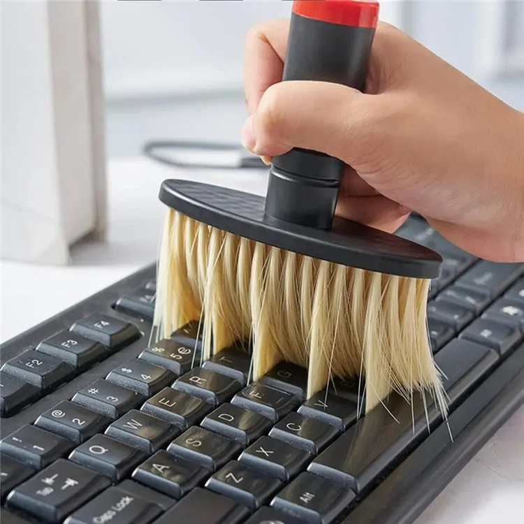 Brosse de nettoyage intérieur de voiture 9770 Air Outlet Dashboard Detailing Sweeping Soft Bristles Dust Remover - Noir+Jaune