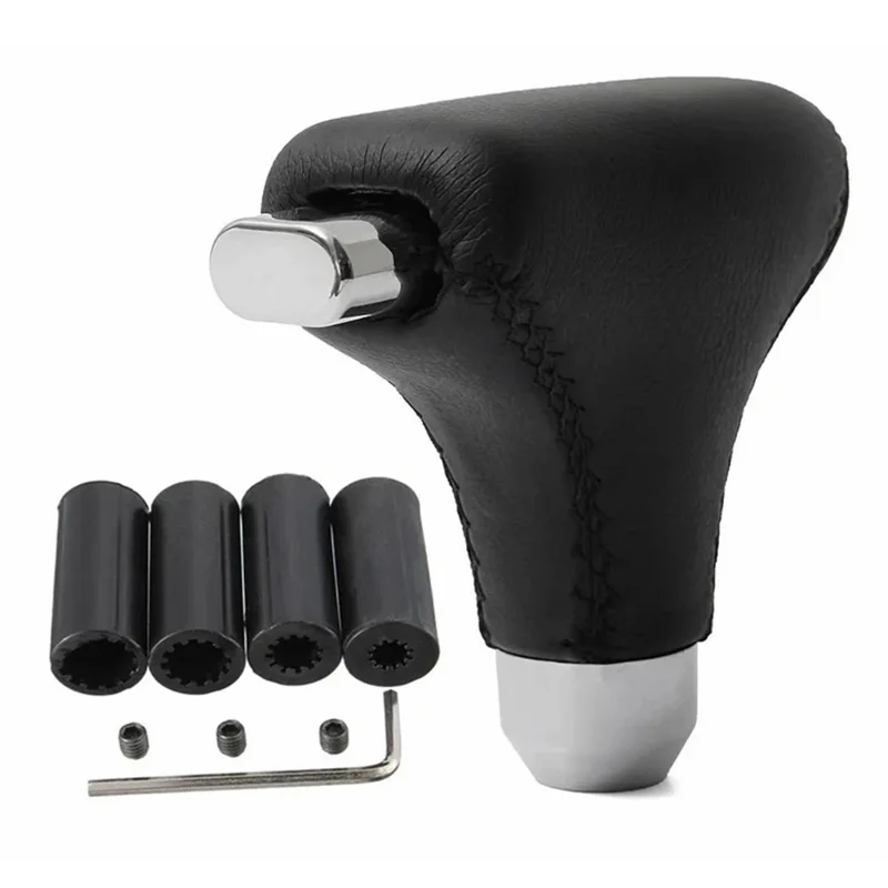 TIROL PU Leather Car Truck Shift Knob Gear Lever Stick Shifter Handle with 4 Adapters