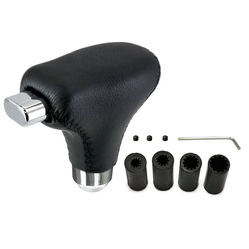 TIROL PU Leather Car Truck Shift Knob Gear Lever Stick Shifter Handle with 4 Adapters