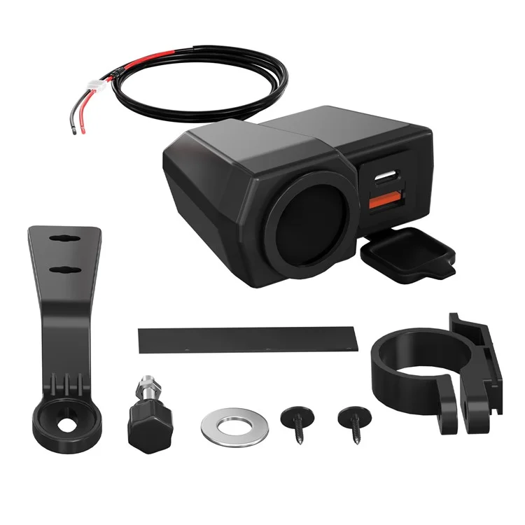 WUPP CS-1747A2 Modificateur de moto Chargeur de téléphone USB+Type-C Affichage numérique de la température de tension Adaptateur de charge rapide PD