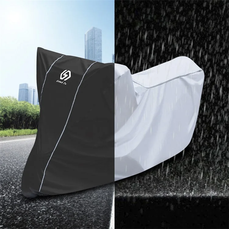 WUPP CS-1410 Motorradabdeckung aus verstärktem Oxford-Gewebe für alle Jahreszeiten, wasserdicht (Größe XL) - Silber