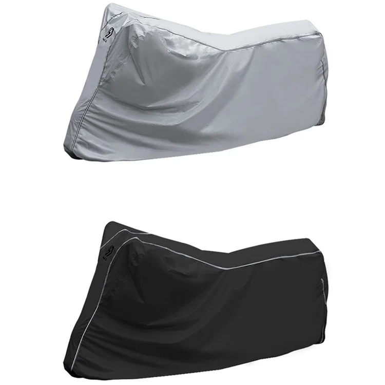 WUPP CS-1410 Motorradabdeckung aus verstärktem Oxford-Gewebe für alle Jahreszeiten, wasserdicht (Größe XL) - Silber
