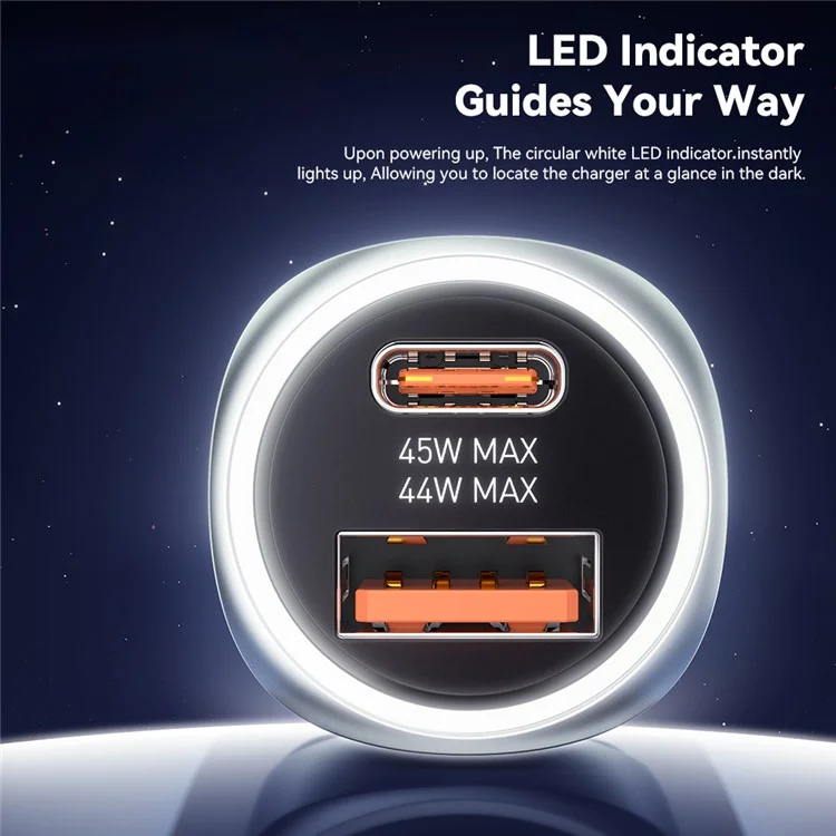 ESSAGER 89W Super Flash Charge USB+Type-C автомобильное зарядное устройство из алюминиевого сплава - черный