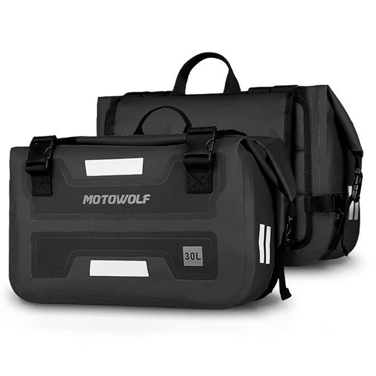MOTOWOLF MDL0720 1 Pair Waterproof Motorcycle Saddle Bags Side Bags for Motorbike Travel - Black